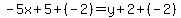 -5x%2B5%2B%28-2%29=y%2B2%2B%28-2%29