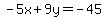 -5x%2B9y=-45