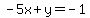 -5x%2By=-1