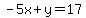 -5x%2By=17
