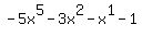 -5x%5E5+-+3x%5E2+-+x%5E1+-+1