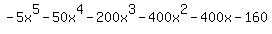 -5x%5E5-50x%5E4-200x%5E3-400x%5E2-400x-160