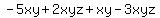 -5xy+%2B+2xyz+%2B+xy+-+3xyz