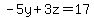-5y%2B3z=17