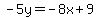 -5y=-8x%2B9