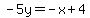 -5y=-x%2B4