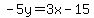 -5y=3x-15