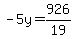 -5y+=+926%2F19