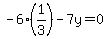 -6%281%2F3%29+-+7y+=+0