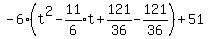 -6%28t%5E2-expr%2811%2F6%29t%2B121%2F36-121%2F36%29%2B51