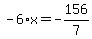 -6%2Ax=-156%2F7