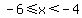 -6%3C=x%3C-4
