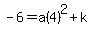 -6=a%284%29%5E2%2Bk