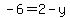 -6+=+2+-+y