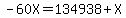 -60X=134938%2BX