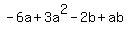 -6a%2B3a%5E2-2b%2Bab