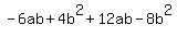 -6ab%2B4b%5E2%2B12ab-8b%5E2