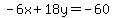 -6x%2B18y=-60