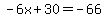 -6x%2B30=-66