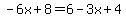 -6x%2B8=6-3x%2B4
