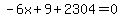 -6x%2B9%2B2304=0