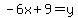 -6x%2B9=y
