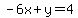 -6x%2By=4