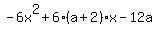 -6x%5E2+%2B+6%28a%2B2%29x-12a