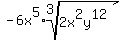 -6x%5E5%2Aroot%283%2C2x%5E2y%5E12%29