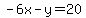 -6x+-+y+=+20
