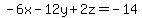 -6x-12y%2B2z=-14