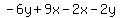 -6y%2B9x-2x-2y