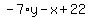 -7%2Ay-x%2B22