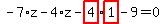 -7%2Az-4%2Az-highlight_red%28+4+%29%2Ahighlight_red%28+1+%29-9=0