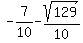 -7%2F10+-+sqrt%28129%29%2F10