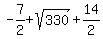 -7%2F2%2Bsqrt%28330%29%2B14%2F2