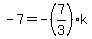 -7=-%287%2F3%29k