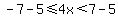-7-5%3C=4x%3C7-5