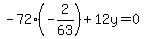 -72%28-2%2F63%29%2B12y=0