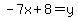 -7x%2B8=y