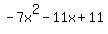 -7x%5E2-11x%2B11