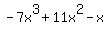 -7x%5E3%2B11x%5E2-x