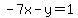 -7x-y=1