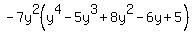 -7y%5E2%28y%5E4-5y%5E3%2B8y%5E2-6y%2B5%29
