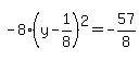 -8%28y-1%2F8%29%5E2=-57%2F8
