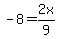 -8=2x%2F9