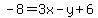 -8+=+3x-y%2B6