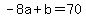 -8a%2Bb=70