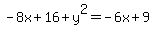 -8x%2B16%2By%5E2=-6x%2B9
