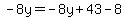 -8y=-8y%2B43-8